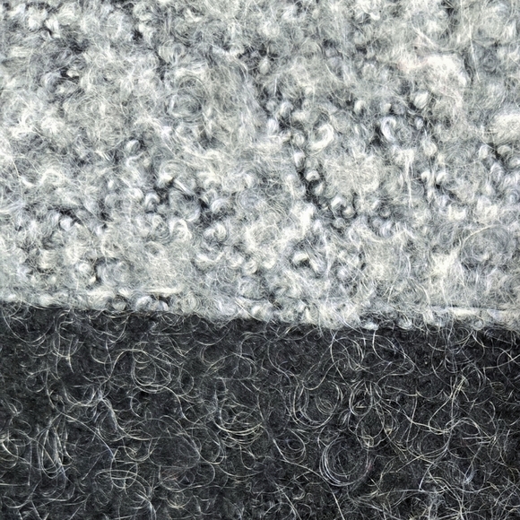 Coldwater Creek Mohair Wool Blend Gray Colorblock Button-up Boxy Fuzzy Cardigan - Picture 6 of 8